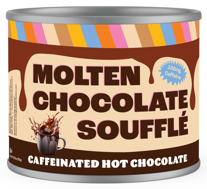 Crazy Cups Caffeinated Chocolate Souffle Hot Cocoa Mix - Premium Coffee Substitute, 12 Oz Canister for Hot Chocolate Lovers - Image 1